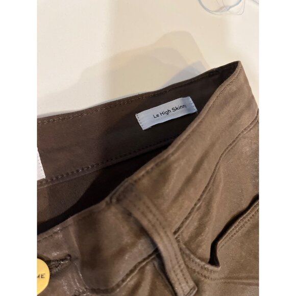 Frame Le High Skinny Jeans Womens Size 27 Stretchy Shiny Brown Pants - Picture 3 of 7